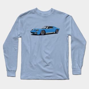 Lamborghini Miura in blu Long Sleeve T-Shirt